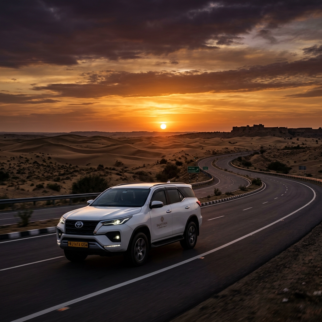 Rajasthan Taxi Highway Background